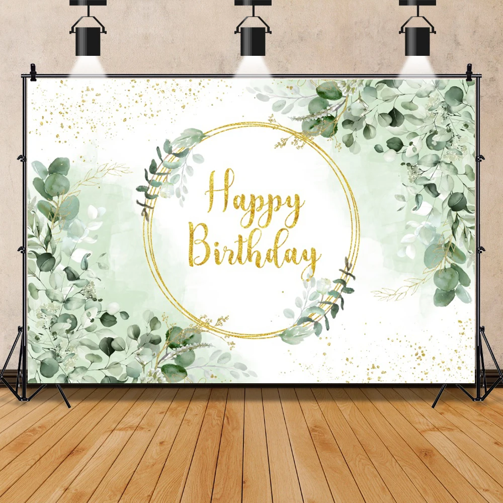 Spring Green Eucalyptus Leaves Branches Greenery Backdrop Photography Outdoor Decor Wedding Birthday Baby Portrait Background