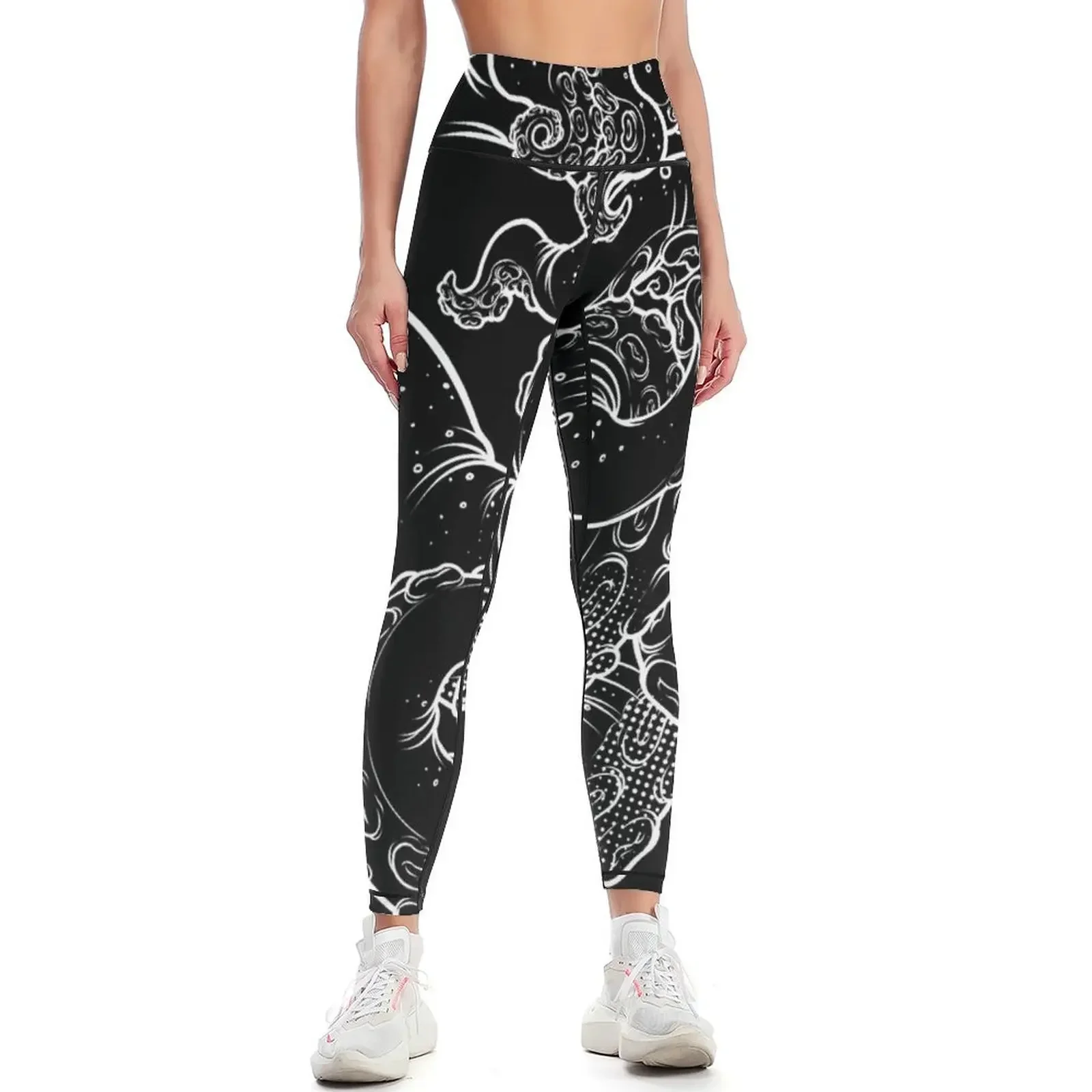 

Cthulhu (B&W Version II) Leggings push up fitness Women's push up gym womans sport legging Womens Leggings