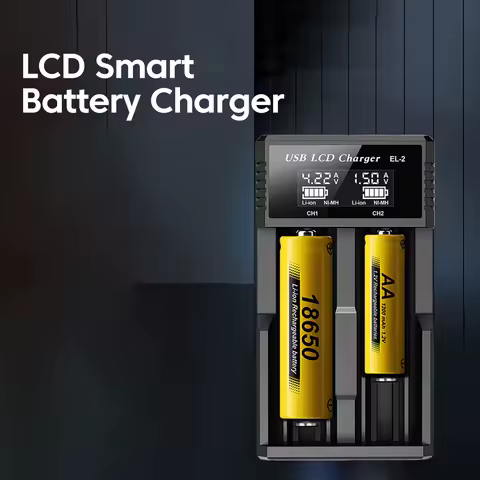 LCD Display Smart Battery Charger USB Li-ion NI-MH Battery Charger Test Capacity Convenient Battery Charger For 18350 18650