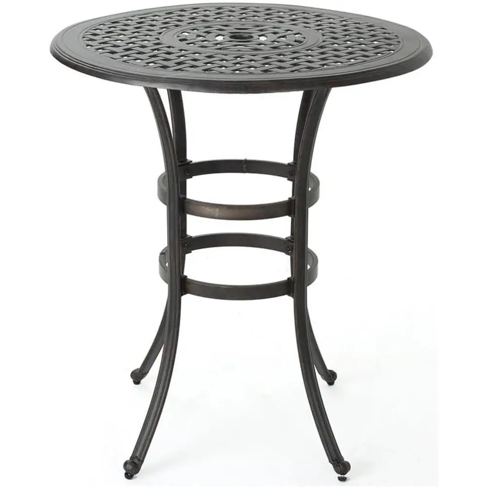 

37 Bronze Cast Aluminum Outdoor Round Bar Table