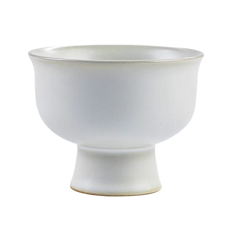 Antique Moon White Ceramic Tea Cup Simple Tea Bowl Personal Cup Kungfu Tea Set Octagonal Cup Zen Meditation Cup Souvenirs