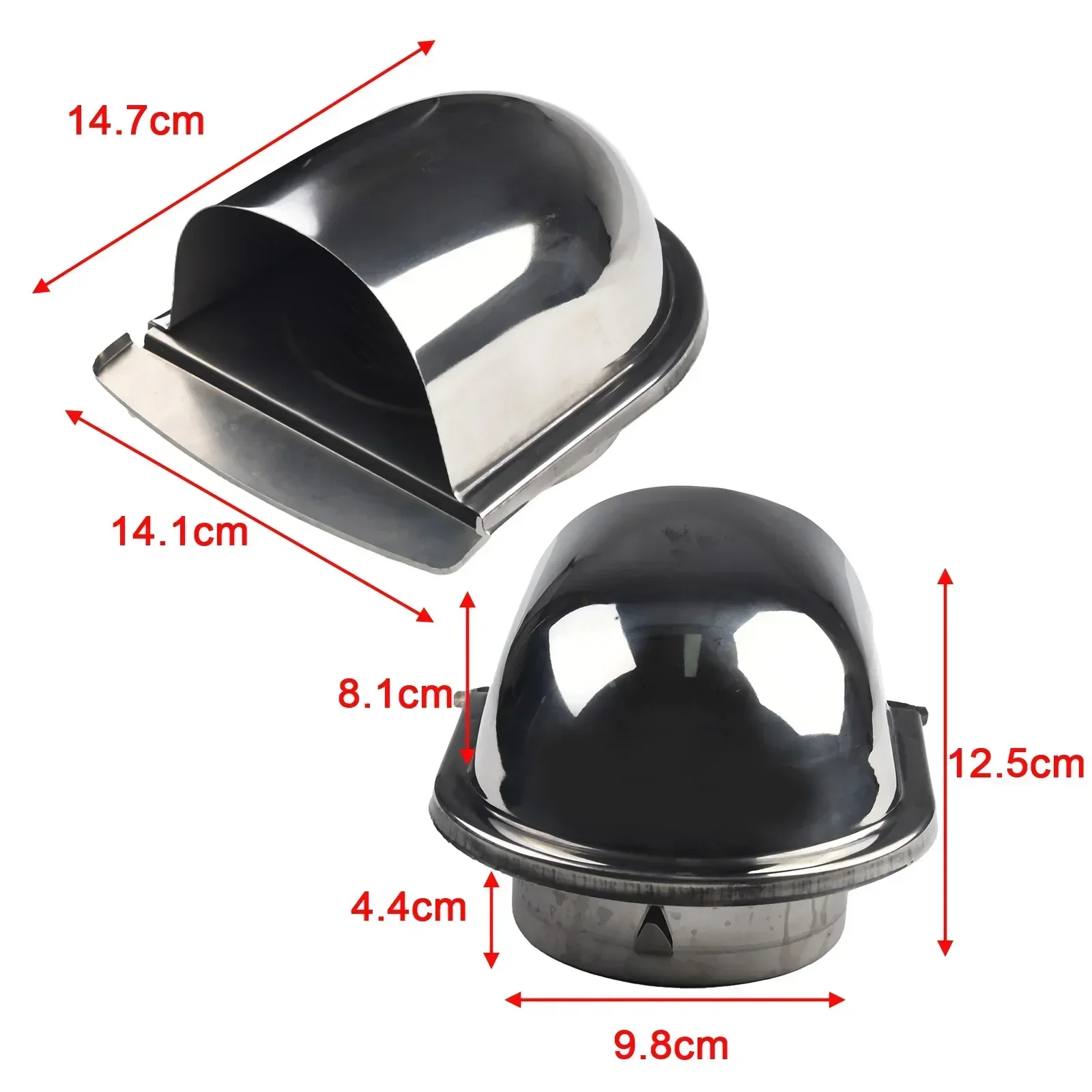 100mm 150mm Thickened Stainless Steel U-shaped Vent Cover Wall Air Vent Extract Valve Grille Ducting Cover Exhaust Cap
