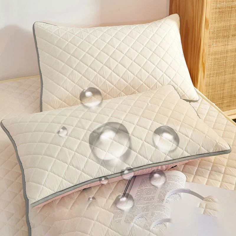 Northern Europe double-deck Pillowcase Waterproof Anti-Mite Anti-Bacterial Quilted Cotton Pillow Case Bedroom Home Decoration