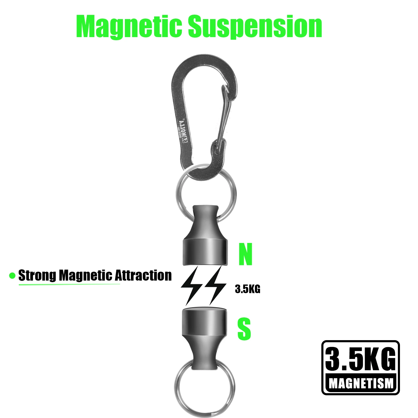 Magnetyczna lina wędkarska zapobiegająca utracie narzędzia do połowu karpi akcesoria artykuły wędkarskie na świeżym powietrzu szybkozłączka mocno-magnetyczna przenośna klamra — zdjęcie 4