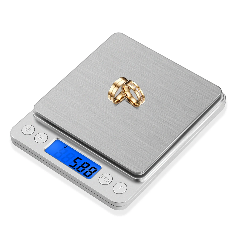 Portable Electronic Kitchen Scale Waterproof Precision Food Weighing Scale Digital Scales Mini Jewelry Scale Silver 3KG/0.1g