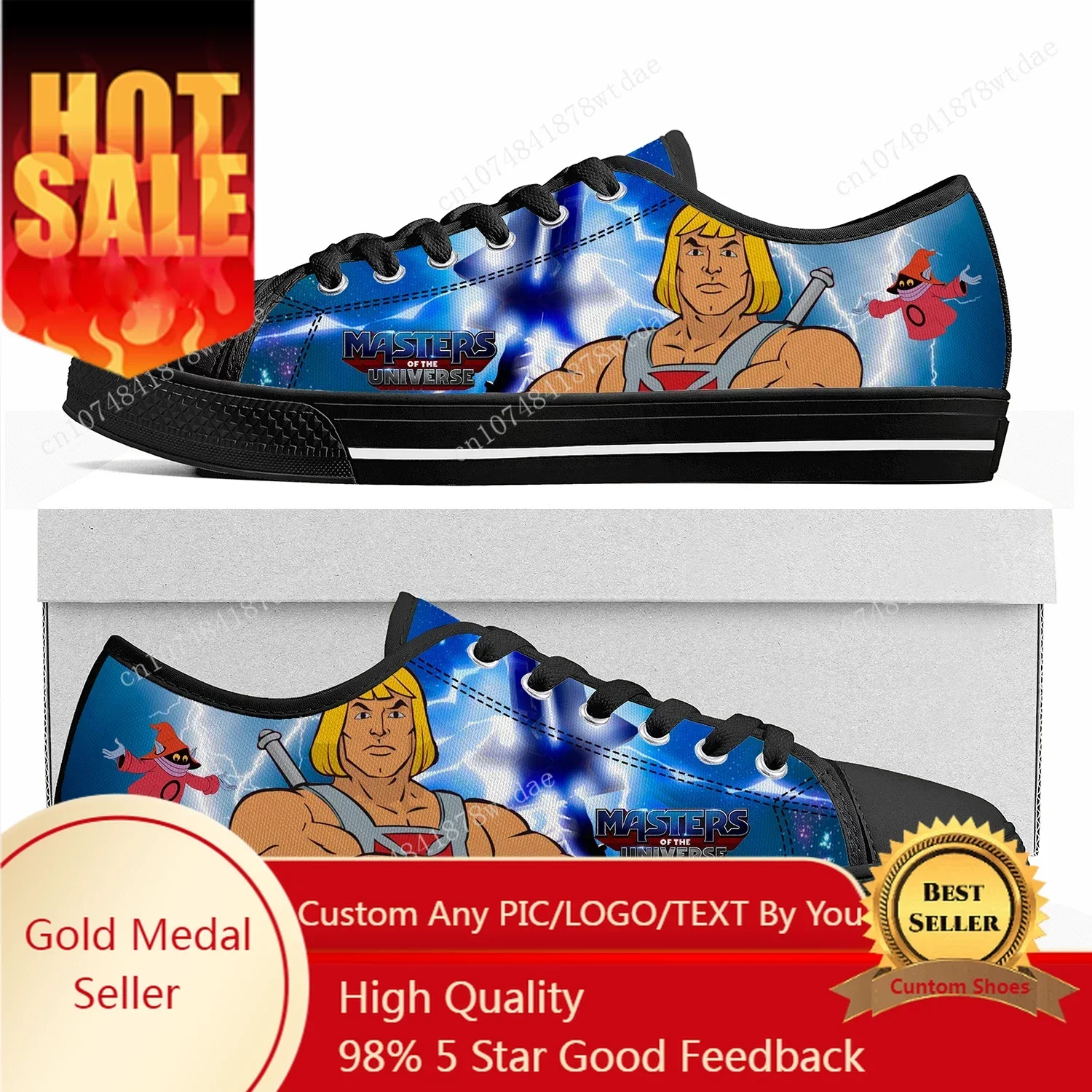 

Cartoon He-Man Masters Of The Universe Low Top Sneakers Womens Men Teenager High Quality Canvas Sneaker Casual Customize Shoes