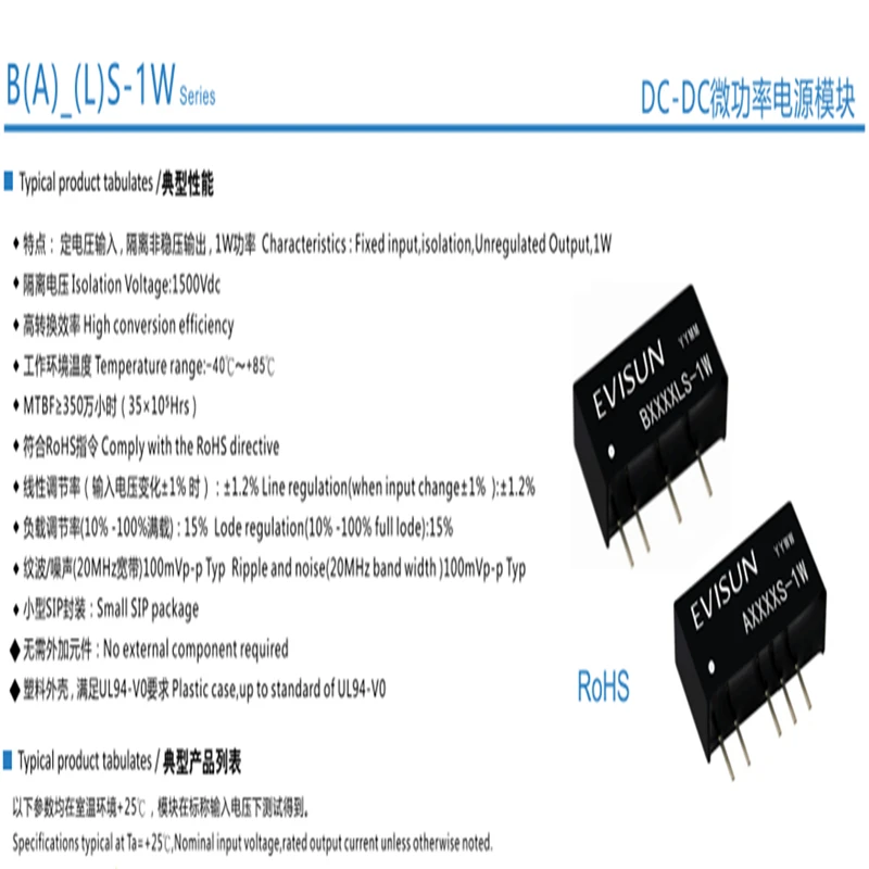 5PCS/10PCS/20PCS NEW B1209LS-1WR3 B1209LS-1WR2 B1209LS-1W B1209LS 12V TURN 9V DC-DC Isolated power module