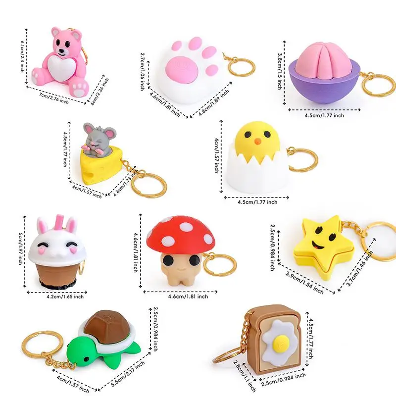 Mini 3D Printed Mushroom Turtle Clicker Keycap Press Decompressor Fingertip Stress Relief Venting Toys Fun Creative Toys Gifts
