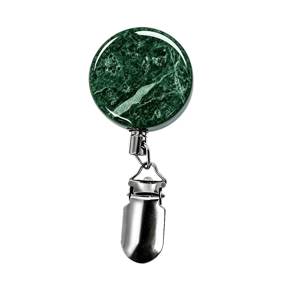 Durable Metal Retractable Towel Clip 4cm Punch-Free Towel Rack with Steel Wire Self-Rewinding Badge Reel Household