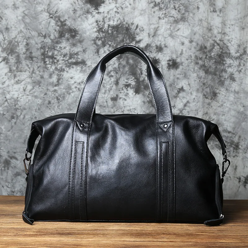 NZPJ Vintage Leder Männer Reisetasche Natürliche Rindsleder Handtasche Lässig Schulter Messenger Computer Tasche Große Kapazität Gepäck Tasche – Detail 17