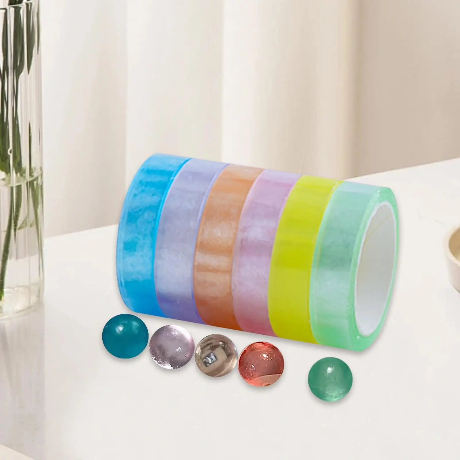 

6x Sticky Ball Tapes Funny 5M Long Roll Tape Toys for Home Festival Birthday