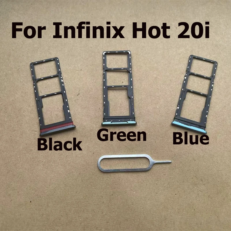 

New For Infinix Hot 12i 20i Sim Card Tray Slot Holder Socket Adapter Connector Repair Parts Replacement