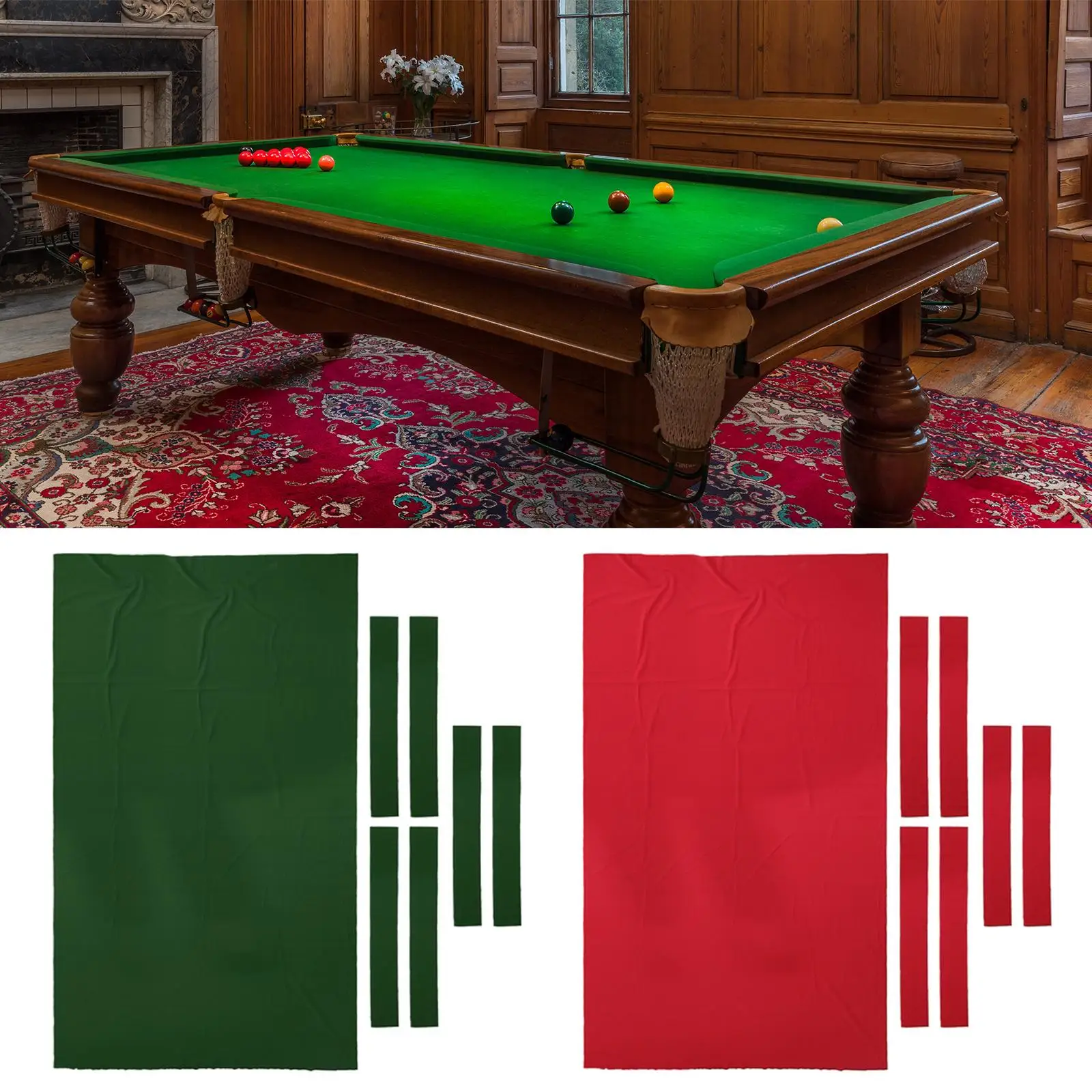 

Wool Blend Pool Table Felt Precut Billiard Cloth for 9 Foot Tables Pool Equipment for Bars and Clubs