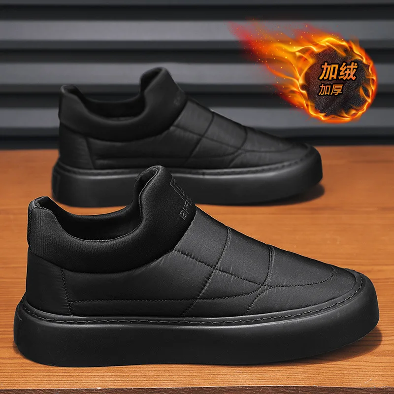 Men's Cotton Shoes Velvet Winter Men Snow Boots Outdoor No-slip Warm Fur Men Boots low-top Male Ankle Boots botas para hombre