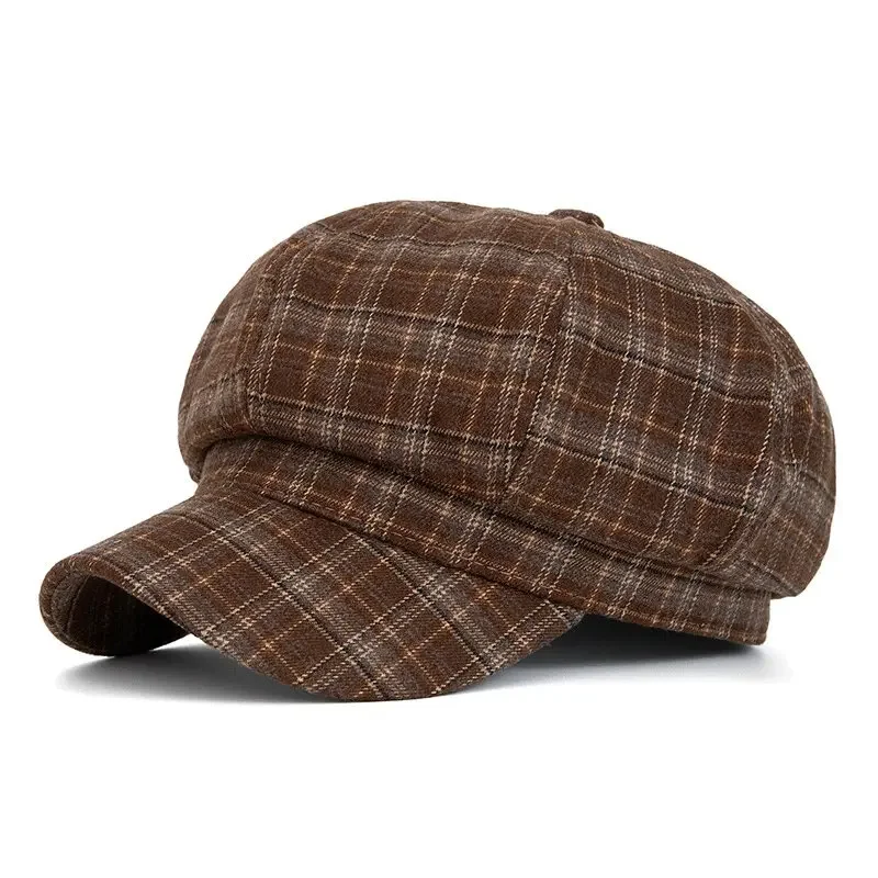 Spring Cotton Print Beret Octagonal Cap Newsboy Hat Military Hat Painter Hat For Girl and Women 10