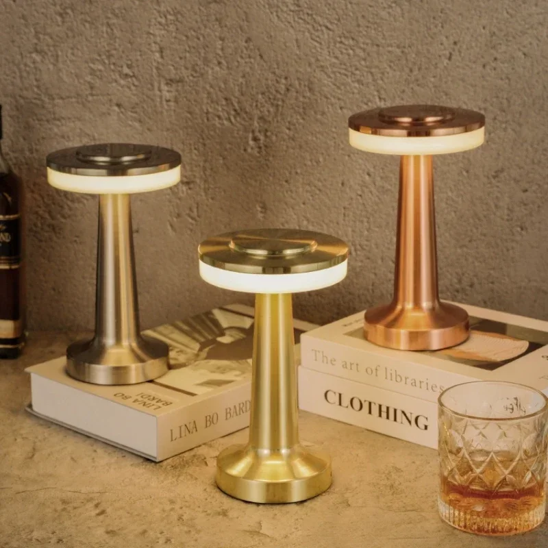 Charging Touch Small Night Lamp Study and Bedroom Outdoor Restaurant Mobile Desk Lamp Foreign Simple Bar Table Lamp Coffee Shop