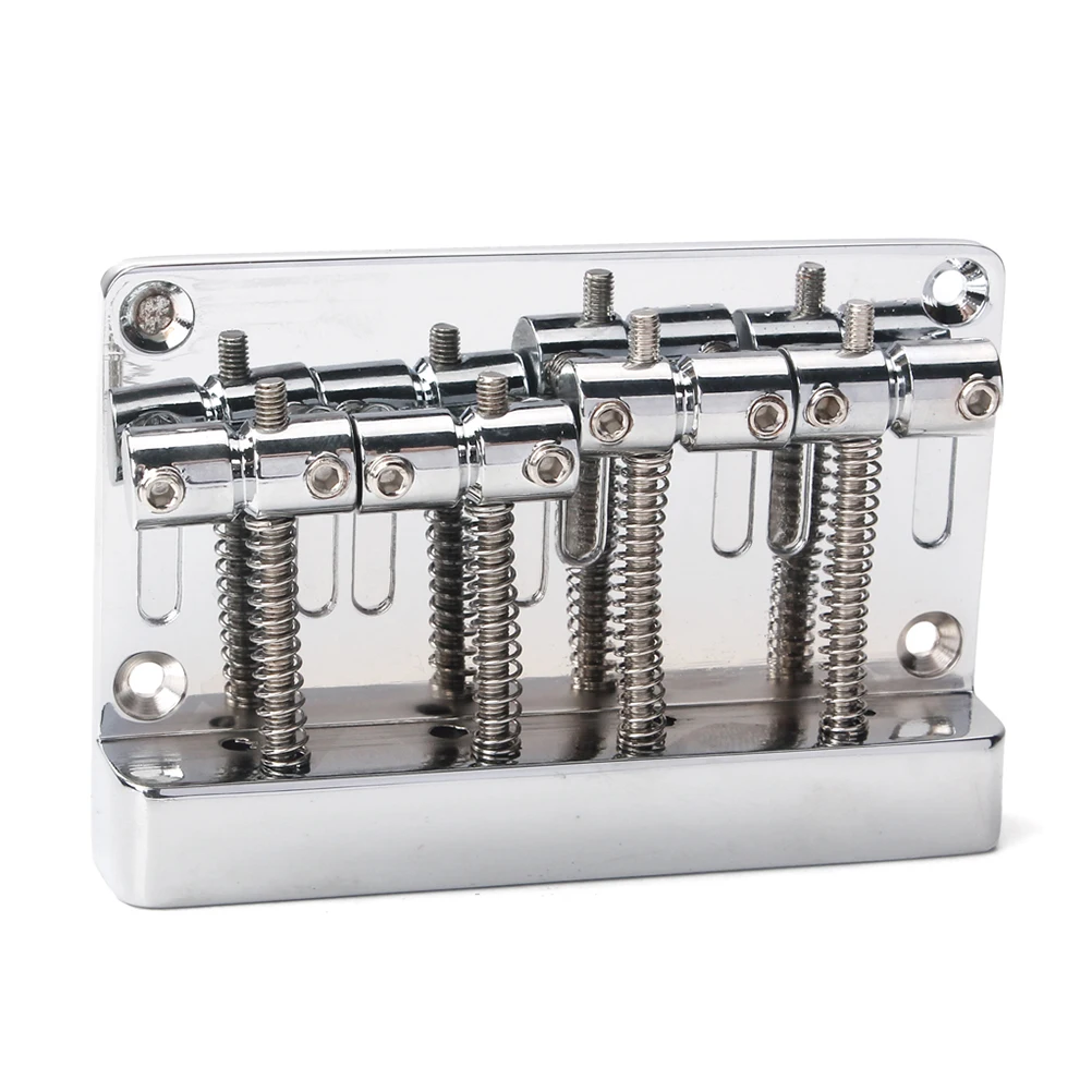 

Metal 4 String Bass Bridge Vintage Style Guitar Bridge 7 Screws Top Load For Jazz Adjustable Height Solid Tone Sweet