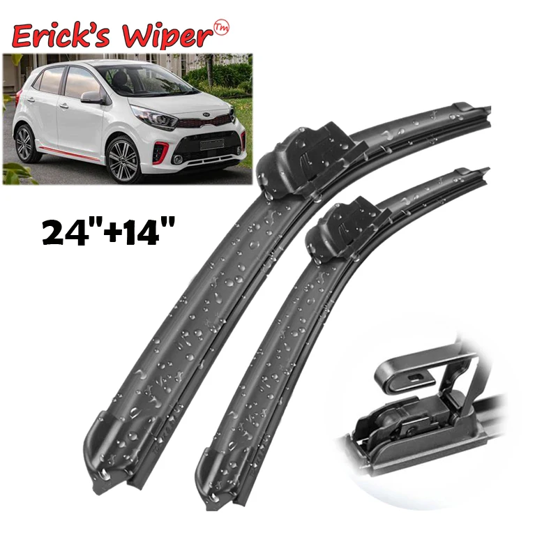 Erick\'s Wiper LHD Front Wiper Blades For KIA Picanto MK3 2018 - 2023 Windshield Windscreen Clean Window Car Rain Brushes 24\