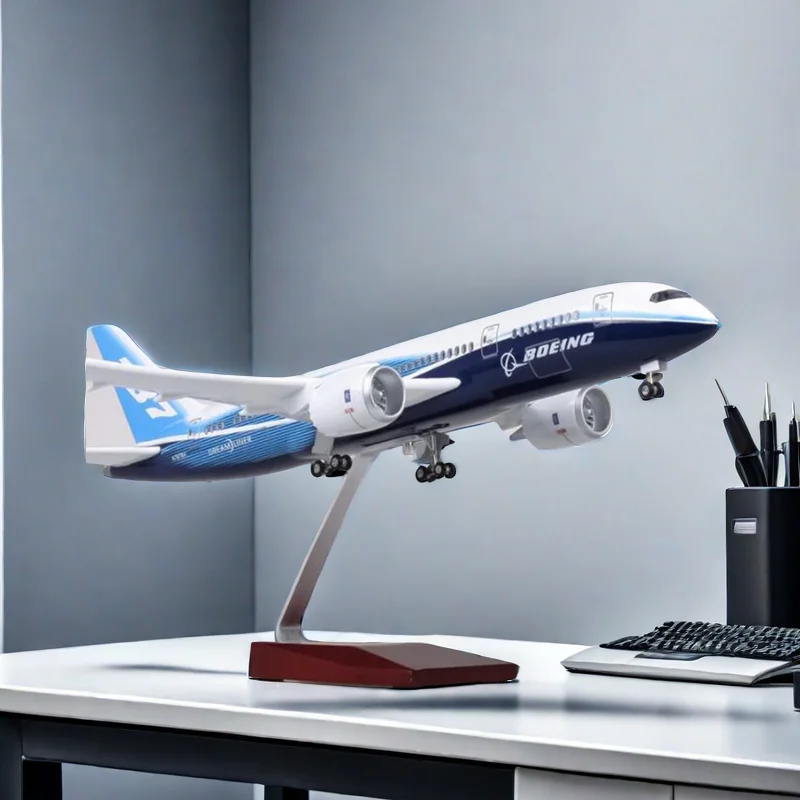 

47CM Airplane Model Toys 787 B787 Dreamliner Aircraft Model With Light and Wheels landing gears 1/130 Scale Diecast Resin Plane