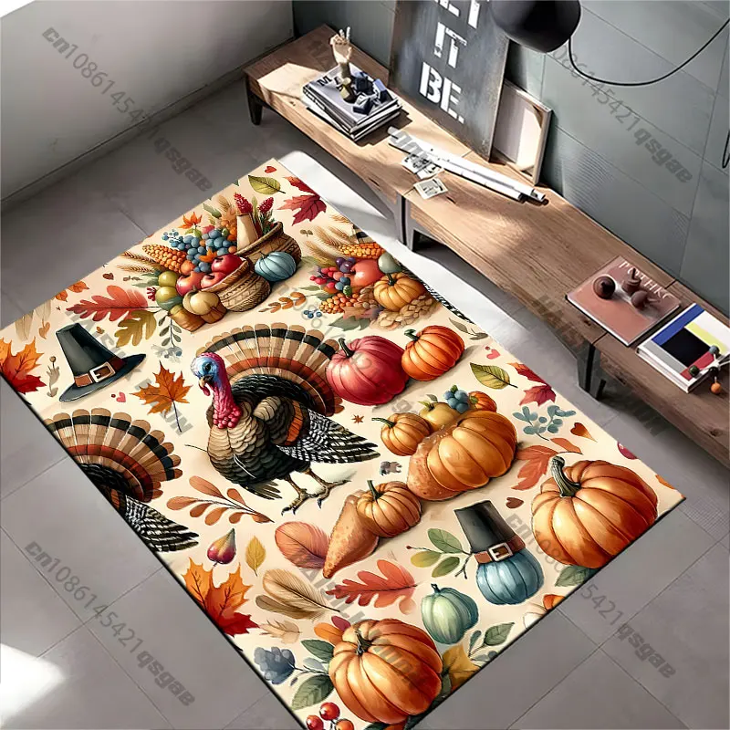 Thanksgiving harvest festive celebration carpet Yoga living room room decor children's crawling mat doormat area rug