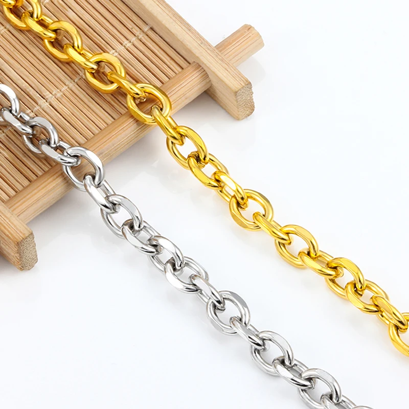 

1Meters Stainless Steel Elliptical Chamfered Chains For Jewelry Making Supplies DIY Necklace Bracelet Charms Fashion Accessories