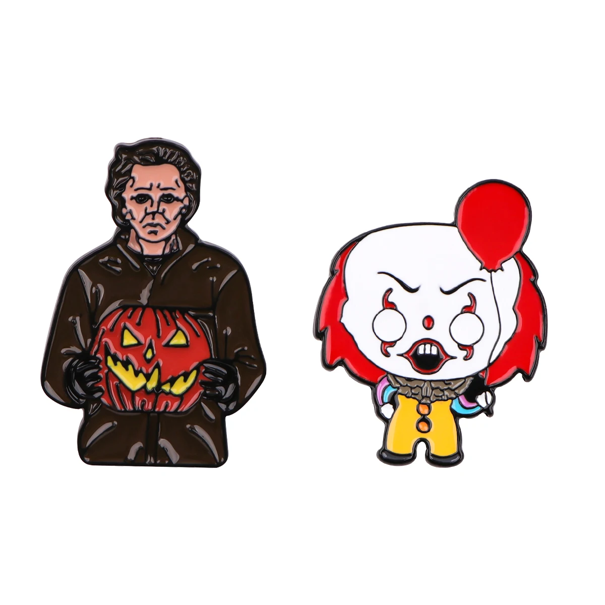 Movies Clown Enamel Brooches Terror Type Brooches For Women Badges Lapel Pins for Backpacks Fashion Jewelry Accessories Gifts