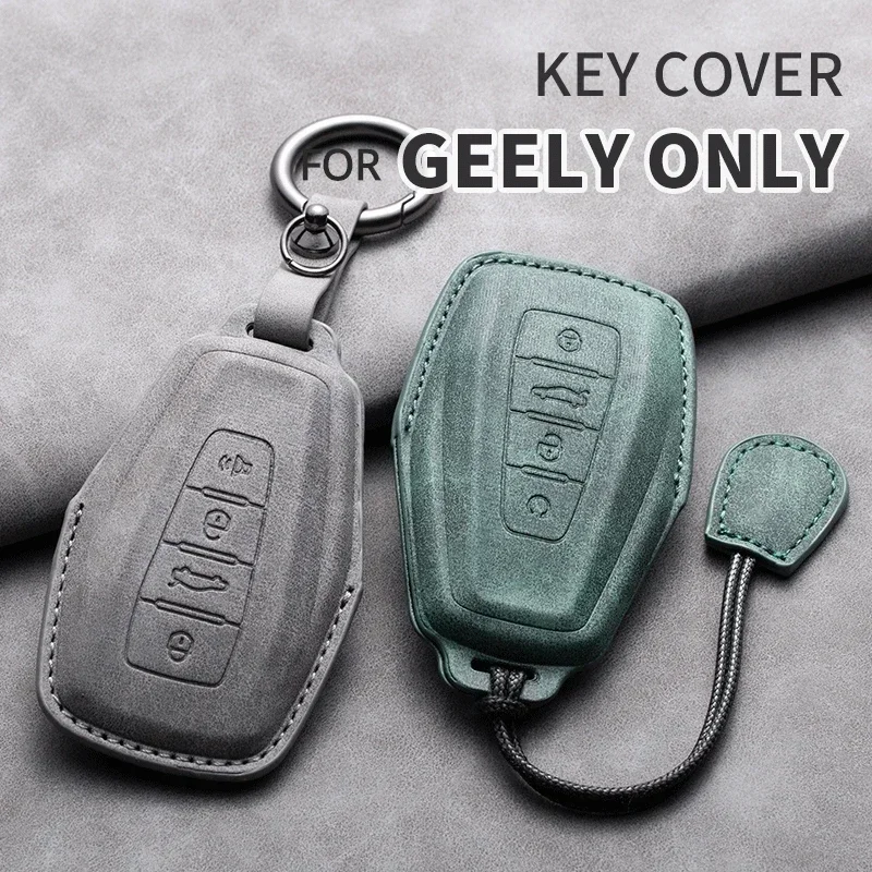 Car Key Case Cover For Geely Emgrand X6 X7 EX7 Coolray Global Hawk GX7 Emgrand 7 GX3 Leather Car Key Shell Accessories