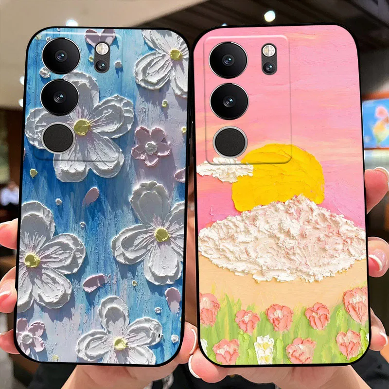 For Vivo V29 5G Case Cover Funda Coque Flower Cartoon Silicone Soft TPU Phone Bumper For Vivo V2250 VivoV29 V 29 5G astronaut