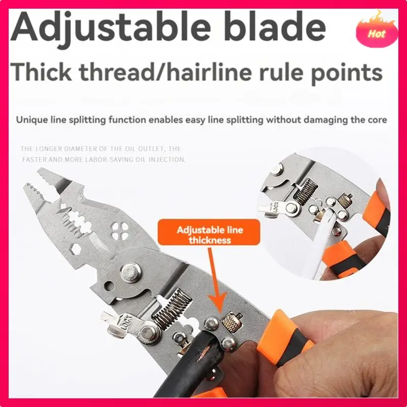 21 Copper Wheel Multifunctional Wire Stripping Pliers For Wire Splitting,Peeling,Pressing,Winding,Electrician Wire Split