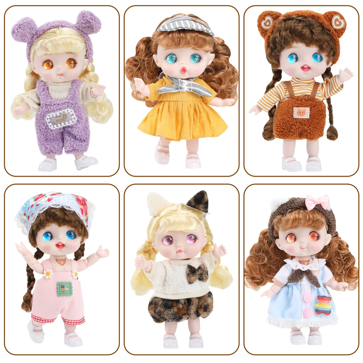 

BJD Doll 23 cm Cute Style Multi-joint Poseable Collectible Toy Gift Kawaii Fashion Girl Model Children Birthday Gift
