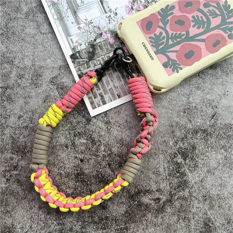 Chain for Mobile Phone Accessories Hand Made Strap for Handbags Contrasting Colors Wrist Strap Anti-lost Telephone Clip Lanyard