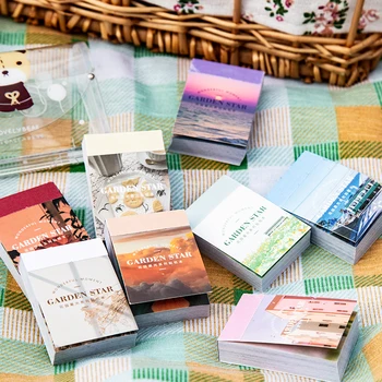 Journamm 50 시트 빈티지 스티커 DIY Scrapbooking for Journaling Planners 공예 키트 노트북 콜라주 앨범 미적 프레임