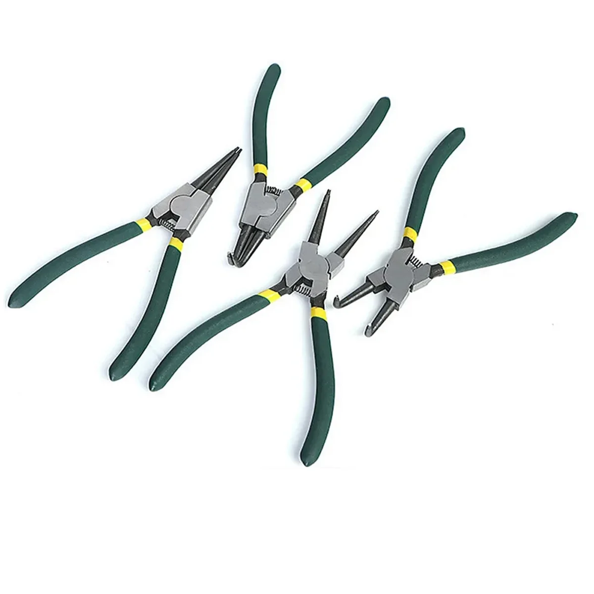 4Pcs Circlip Plier Set 7\'\' Long Nose Plier Inner Outer Staight Bent Plier Retaining Snap Ring Remover Tool crimping tool