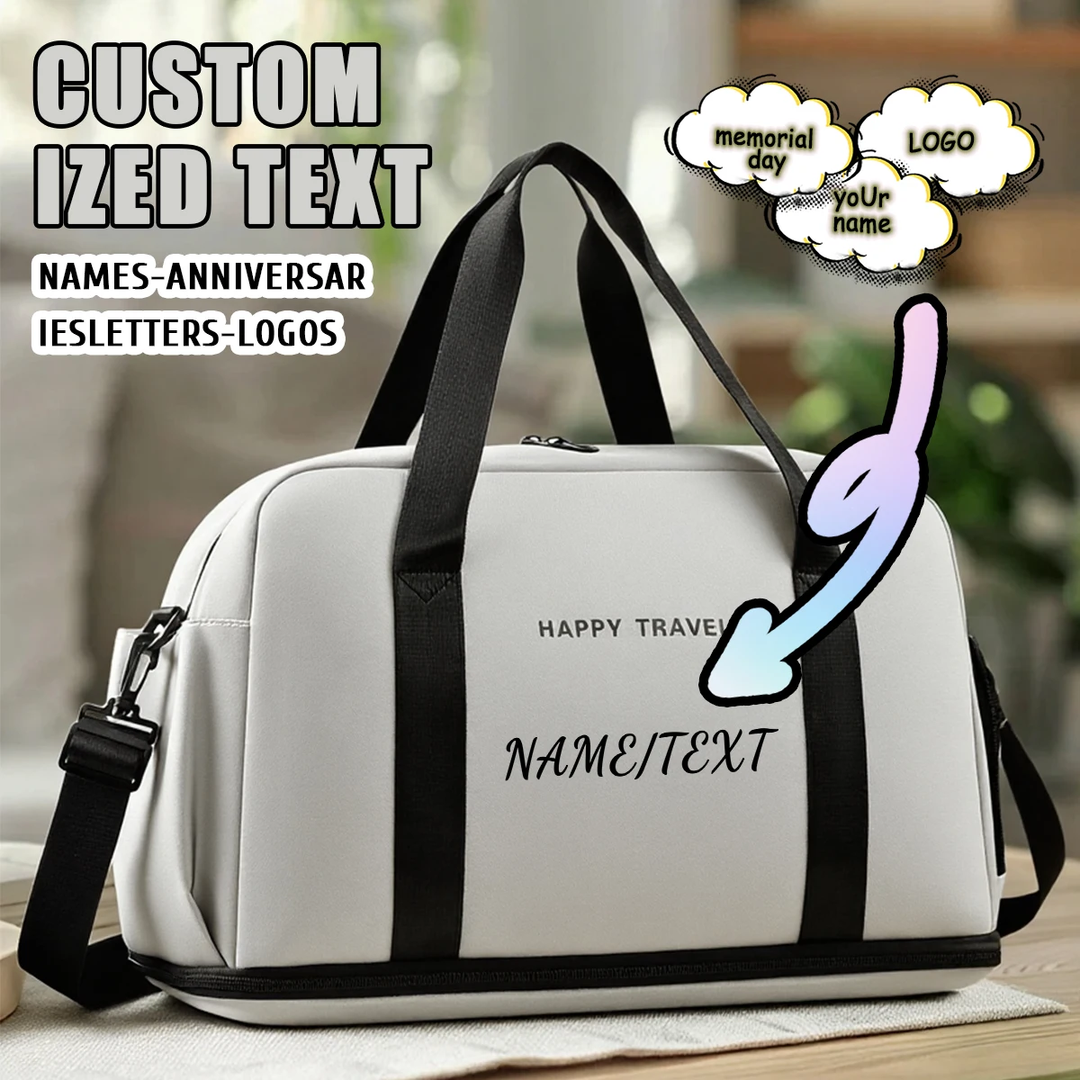 

Высококачественная дорожная сумка с логотипом, женская сумка для плавания, сумка для хранения, спортивная сумка для фитнеса, мужская сумка для хранения, персонализированная сумка «сделай сам»