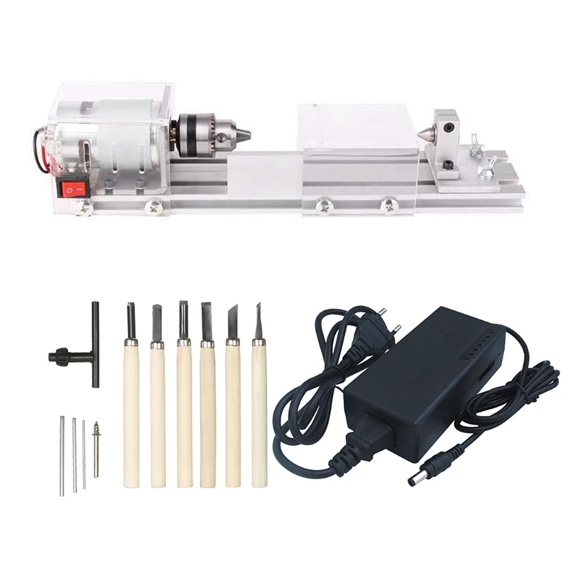 

Hot Mini Wood Lathe Machine DIY Woodworking Buddha Pearl Lathe Grinding Polishing Beads Wood Drill Rotary Tool EU Plug