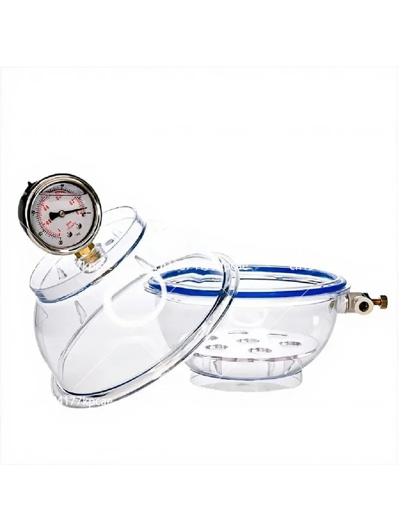 Plastic Vacuum Desiccator 150/250/300mm, Double Valve Transparent Drying Chamber for Lab Sample Storage