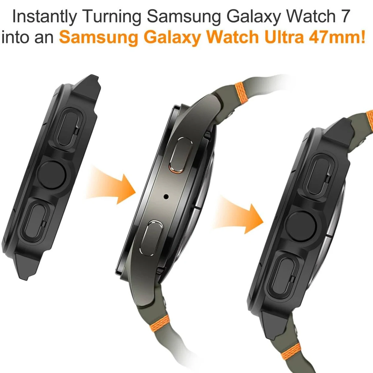 Glas + Hülle für Samsung Galaxy Watch 7 40 mm 44 mm, Wechsel zu Ultra, Displayschutzfolie, Stoßstangenabdeckung, iWatch Galaxy Watch 7 Zubehör