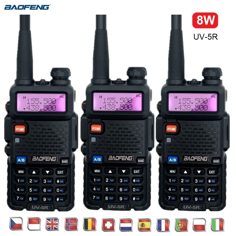 

2/3/4/5pcs uv 5r Baofeng 8W Walkie Talkie Long Range 15km UHF VHF Two Way Radio Scanner hf Transceiver UV-5R Ham Radio Station