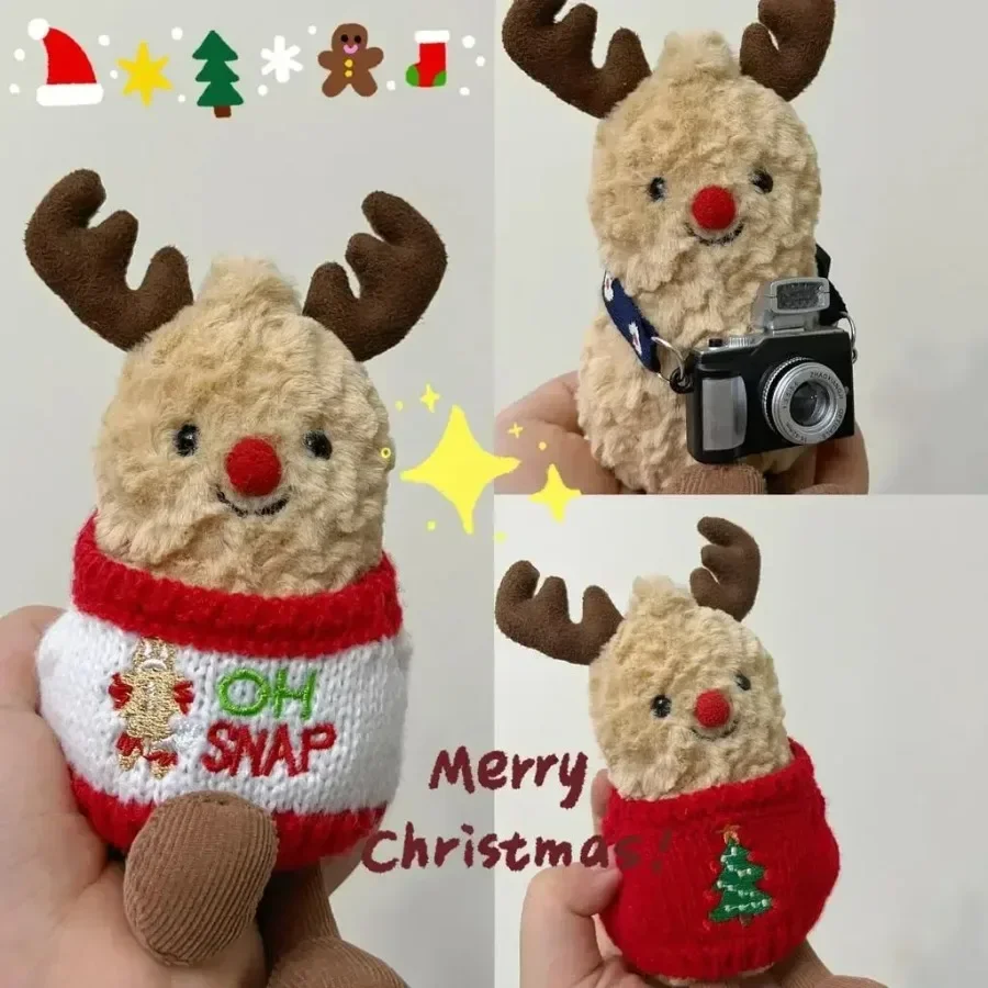 Jellycat Reindeer Peanut Sweater Christmas Style Accessories Clothes Camera Accessories Cute Wear Elk Peanuts