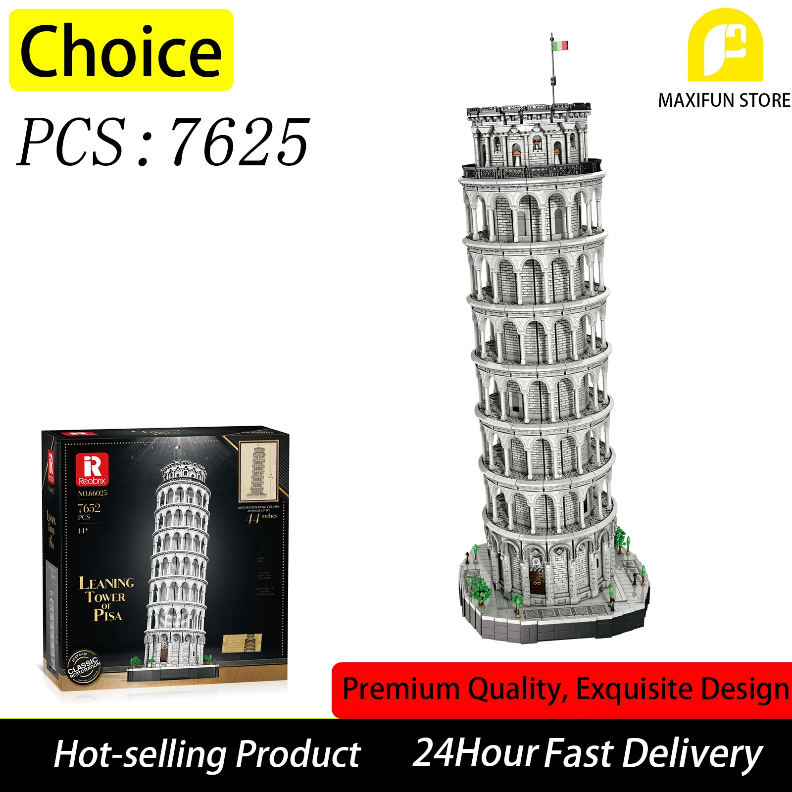 

MOC 3395 шт., наклонная башня Пизы, строительные блоки, серия Landmark Architecture, развивающие игрушки, креативные кирпичи для показа