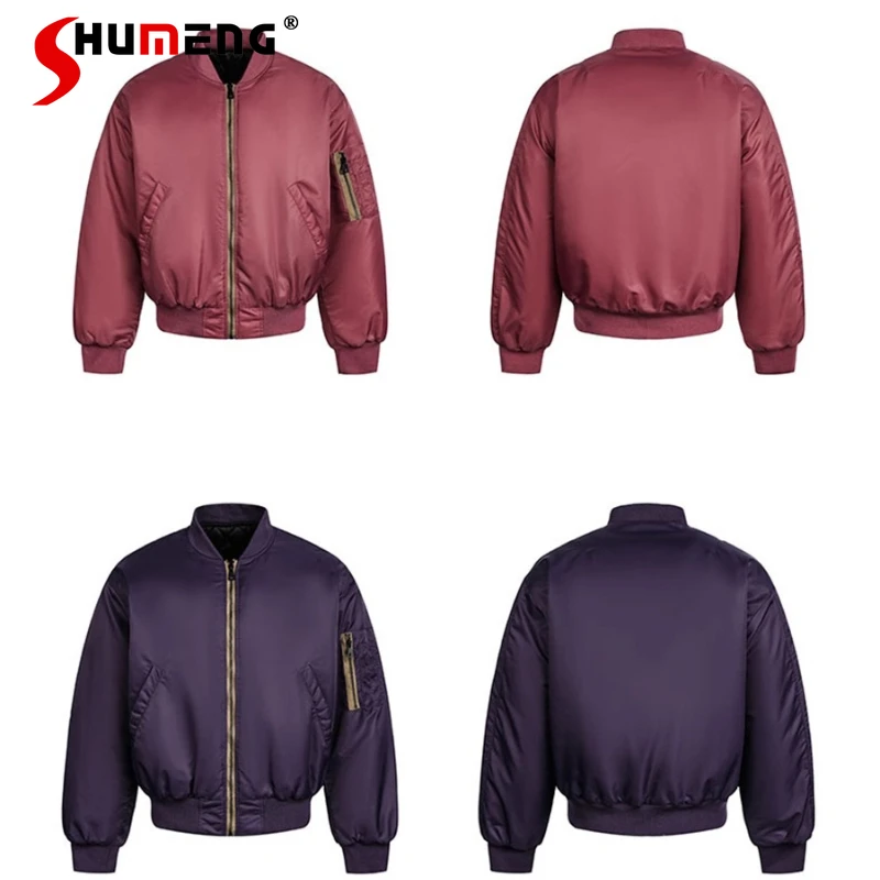 

Men's 2025 Autumn Winter New Jackets Parkas Men's Stylish Baseball Collar Coats Outerwear Parkas Male Solid Color Trendy Jackets