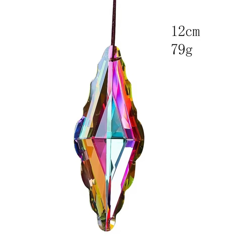 120mm Rainbow Maker Pendant Single-Sided Iridescent Crystal Prism Lucky Chandelier Part Home Garden Christmas Decoration