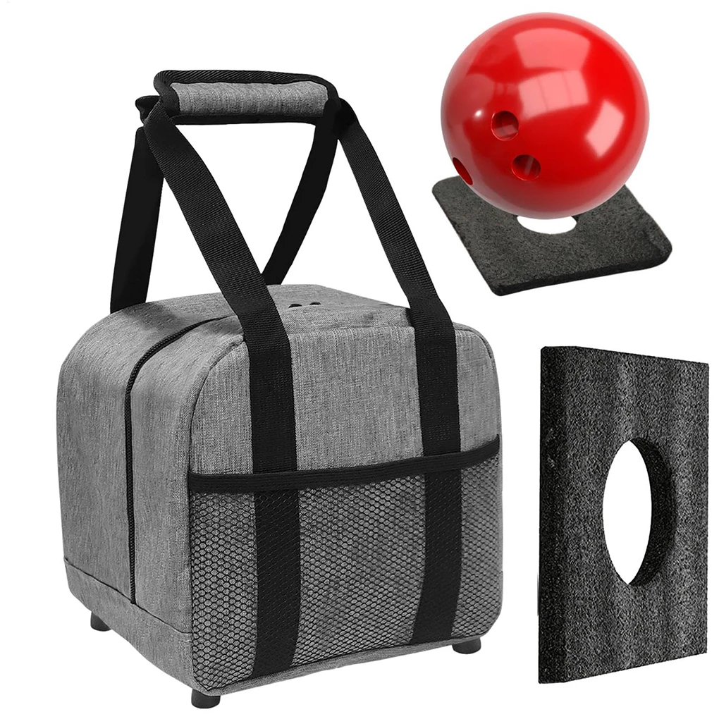 

Bowling Ball Bag Single Bowling Tote for Women Men Gym Indoor/Outdoor Sports Games Portable Carry Bags Gray ﻿