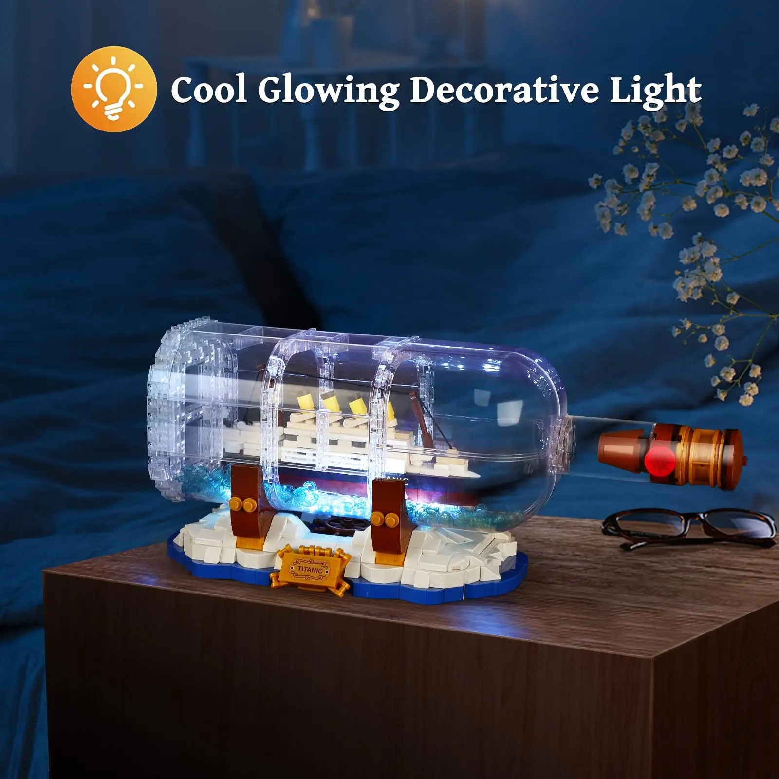 

Creative Ship In A Bottle MOC Building Blocks Desktop Decoration Display Bricks Kids Educational DIY Toys Children's Gifts