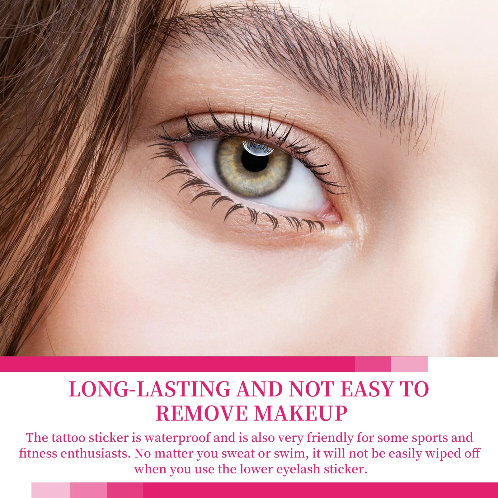 Patch per tatuaggi per ciglia inferiori Trucco Ciglia finte usa e getta Adesivi per tatuaggi per ciglia finte naturali realistiche temporanee 4 pezzi