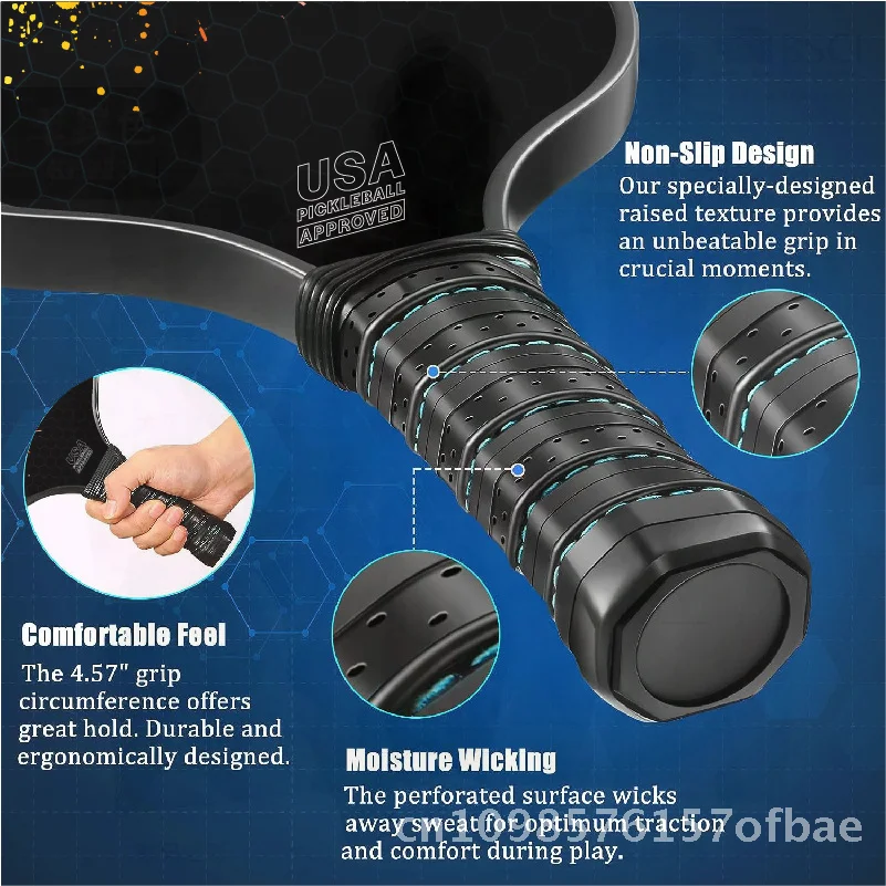 

Профессиональная теннисная ракетка Pickleball из углеродного волокна 3K с матовой отделкой, высокоэффективная теннисная ракетка для среднего и продвинутого уровня