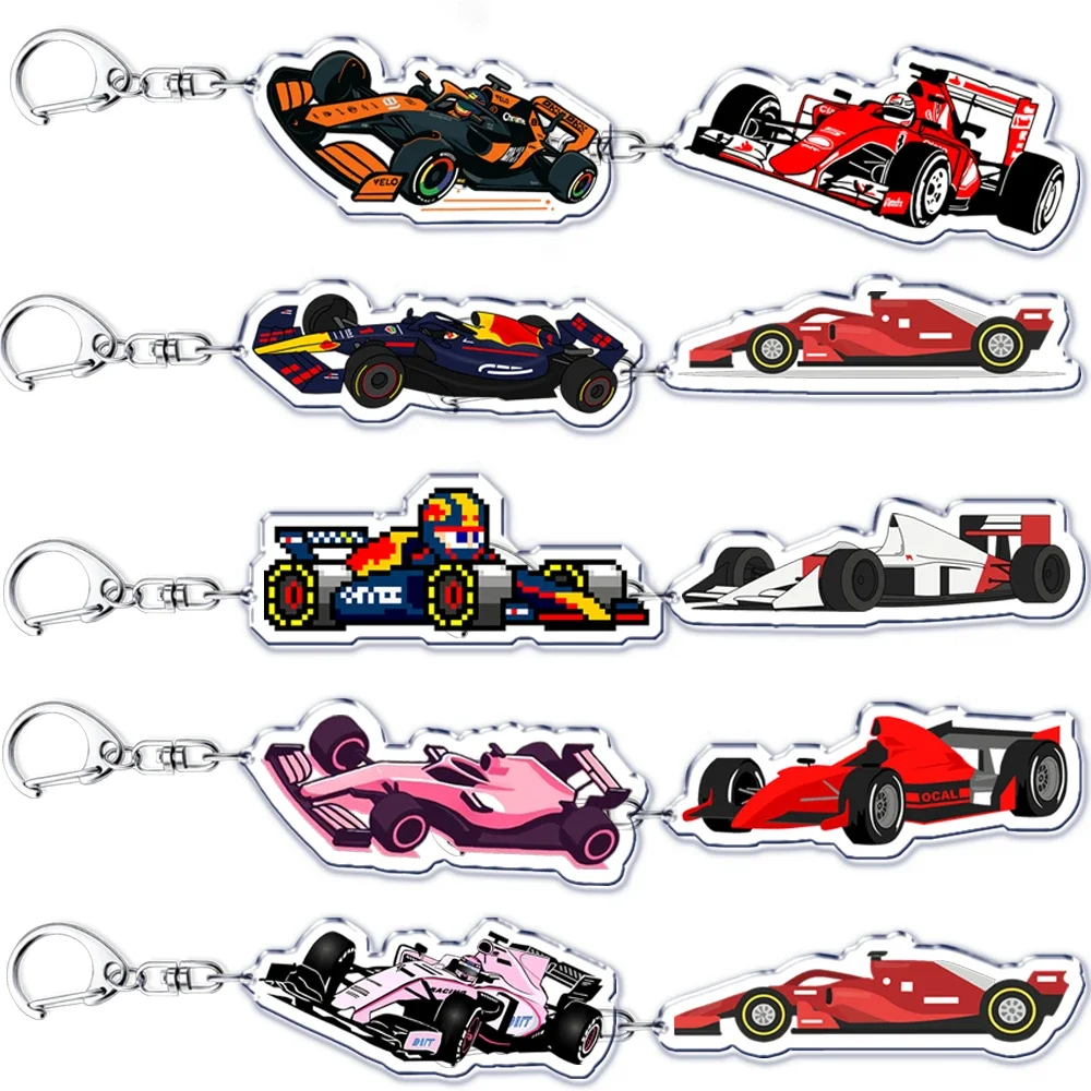 Super Cool Popular Car Racing Cars Keychains Pendant Keyring for Accessories Bag Key Chain Ring Jewelry Fans Friends Gifts