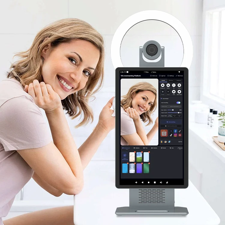 15.6 Inch Tiktok Mobile Live Broadcast LCD Monitor Touch Screen Video Switcher Broadcast Live Video Streaming Desktop Equipment