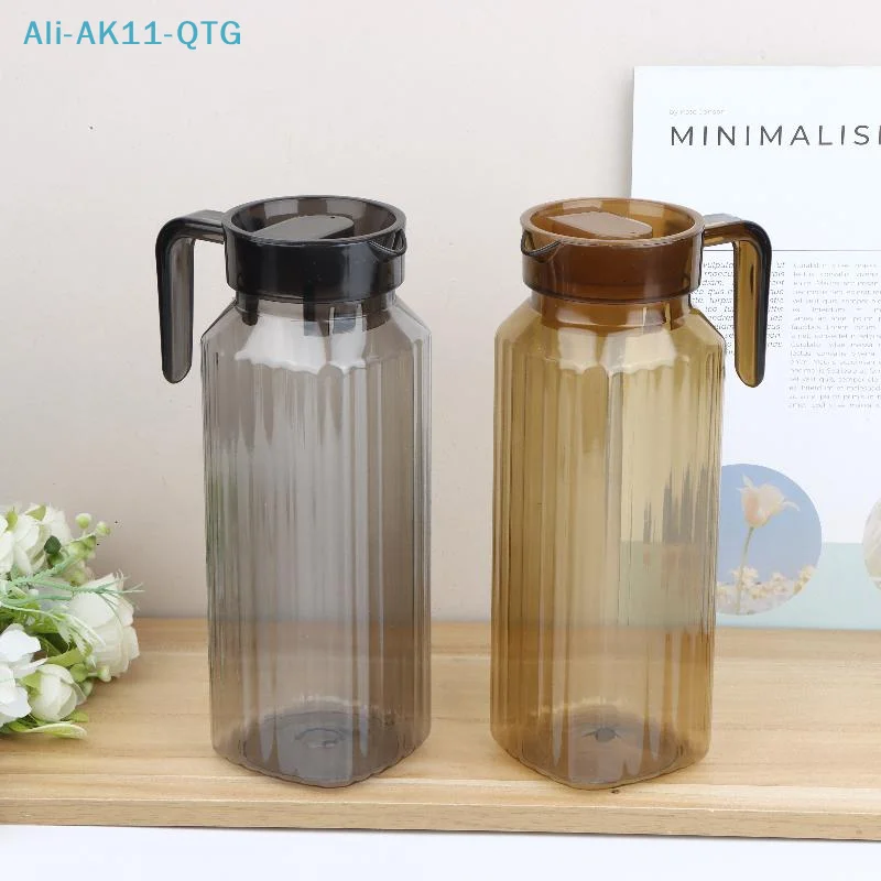 New 1.1L Large Capacity Ribbed Pitcher With Lid And Handle Transparent Water Jug Drink Storage Pot For Home And Office Use