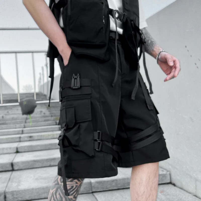 Summer Men's Shorts Multi Pocket Cargo Shorts Male Casual Fashion Men Woman Knee Length Short Pants New Streetwear